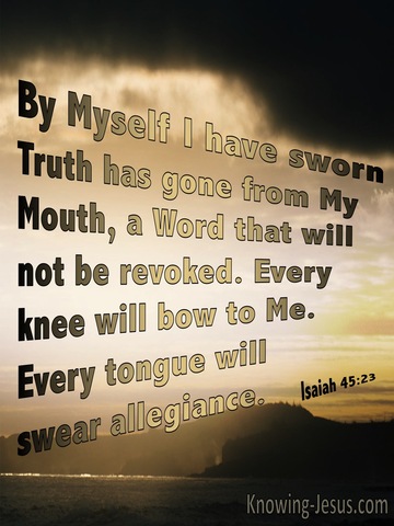 Isaiah 45:23 By Myself I Have Sworn Truth (beige)